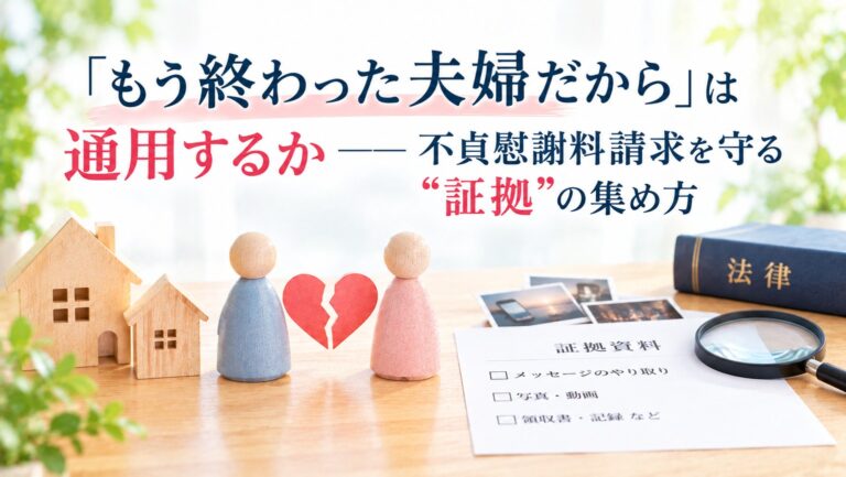 「もう終わった夫婦だった」は通用するか──不貞慰謝料請求を守る“証拠”の集め方