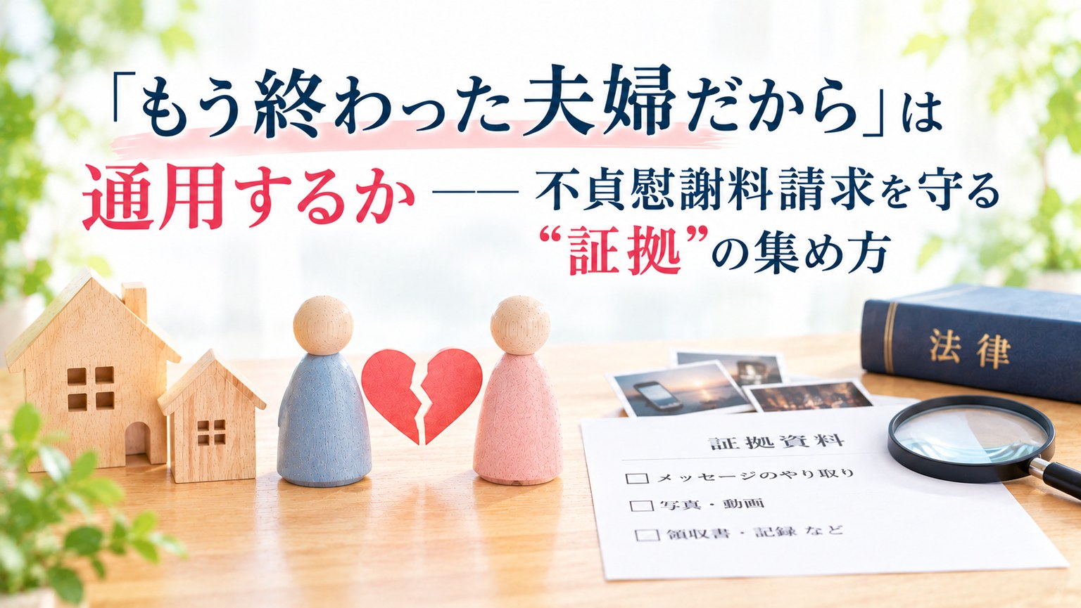 「もう終わった夫婦だった」は通用するか──不貞慰謝料請求を守る証拠の集め方