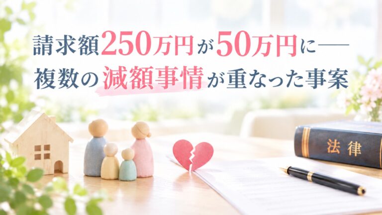 請求額250万円が50万円に――複数の減額事情が重なった事案