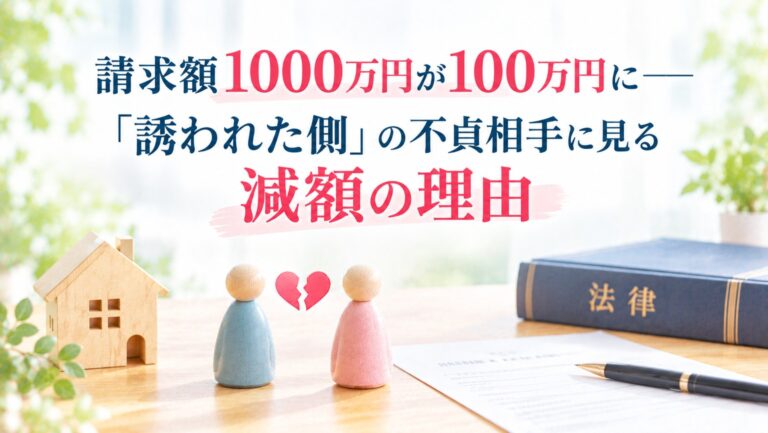 請求額1000万円が100万円に――「誘われた側」の不貞相手に見る減額の理由