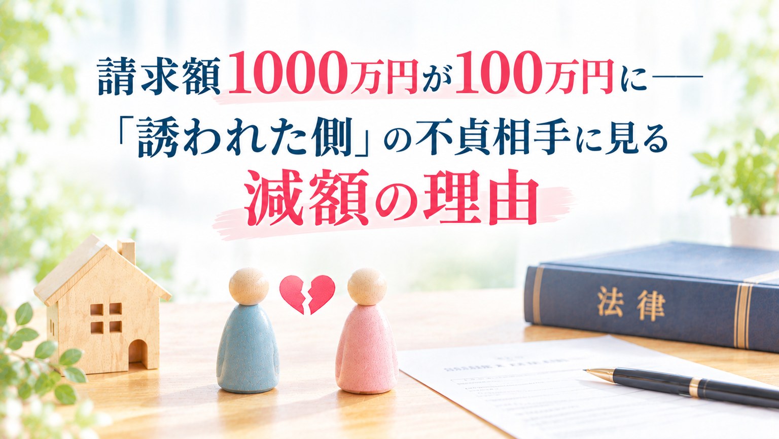 請求額1000万円が100万円に――「誘われた側」の不貞相手に見る減額の理由