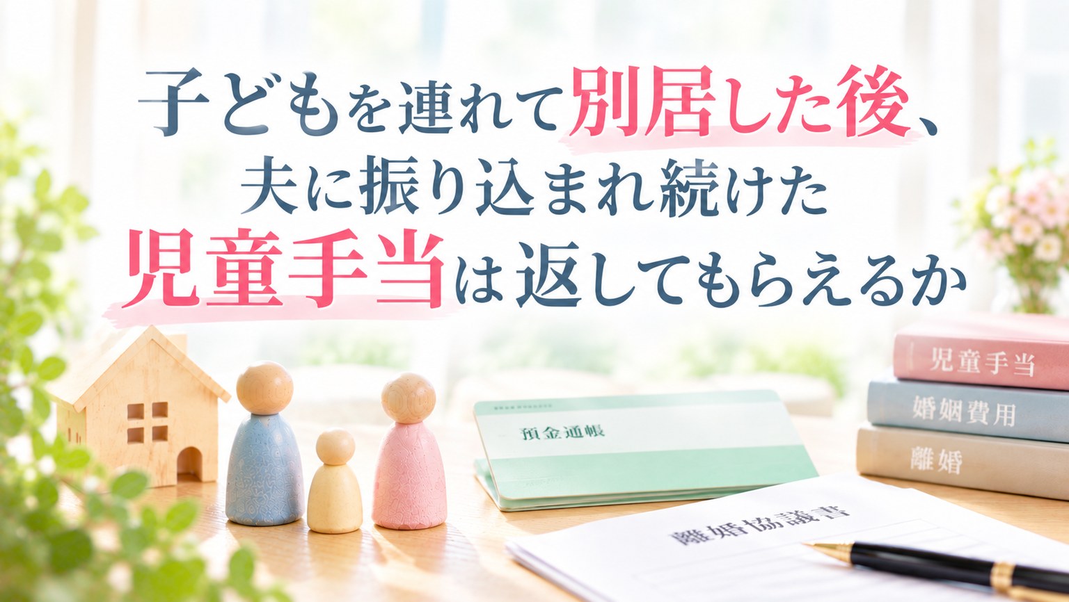 子どもを連れて別居した後、夫に振り込まれ続けた児童手当は返してもらえるか