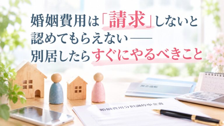 婚姻費用は「請求」しないと認めてもらえない――別居したらすぐにやるべきこと