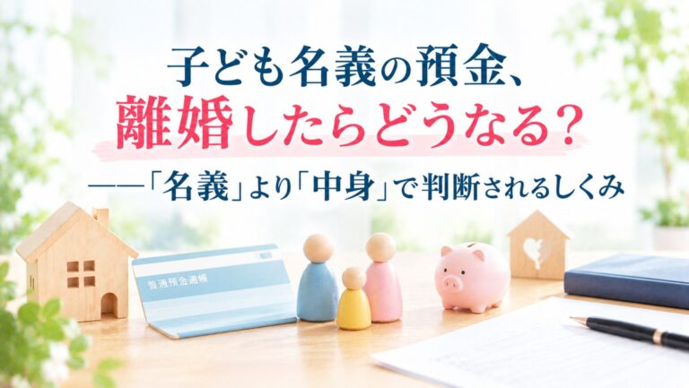 子ども名義の預金、離婚したらどうなる？――「名義」より「中身」で判断されるしくみ