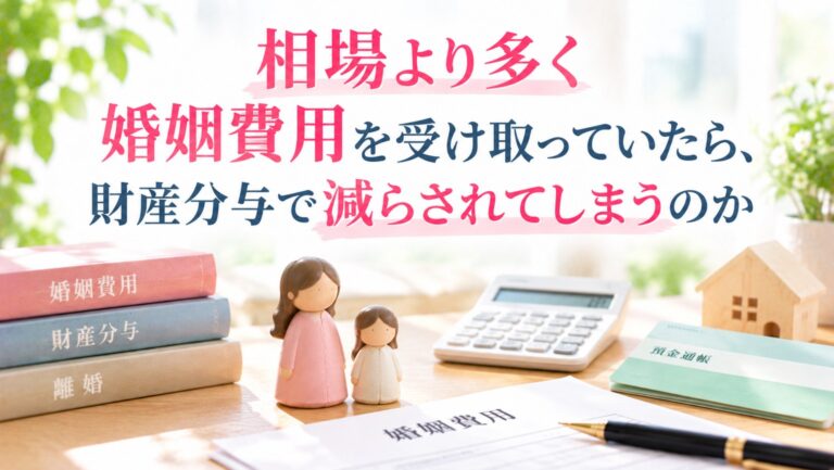 相場より多く婚姻費用を受け取っていたら、財産分与で減らされてしまうのか