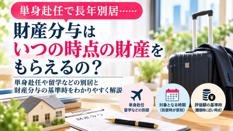 単身赴任で長年別居……財産分与はいつの時点の財産をもらえるの？