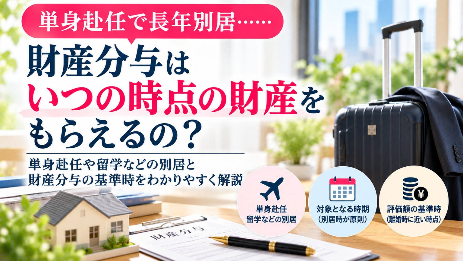 単身赴任で長年別居した場合の財産分与の基準時