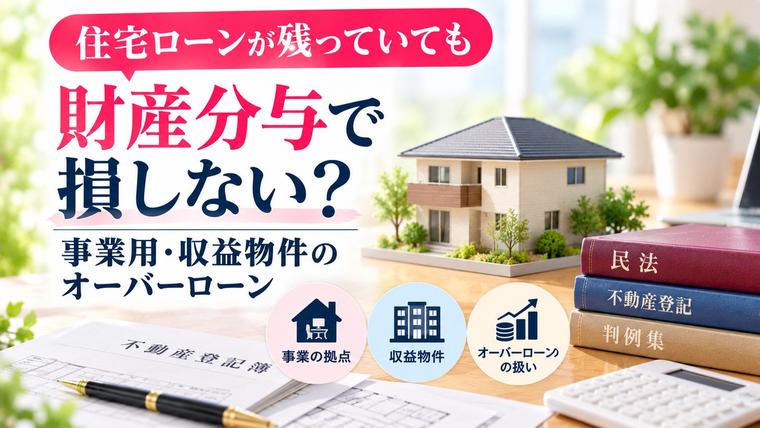 住宅ローンが残っていても財産分与で損しない？事業用・収益物件のオーバーローン