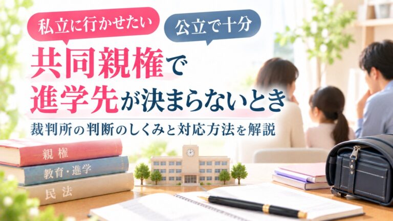 「私立に行かせたい」「公立で十分」――共同親権で進学先が決まらないとき