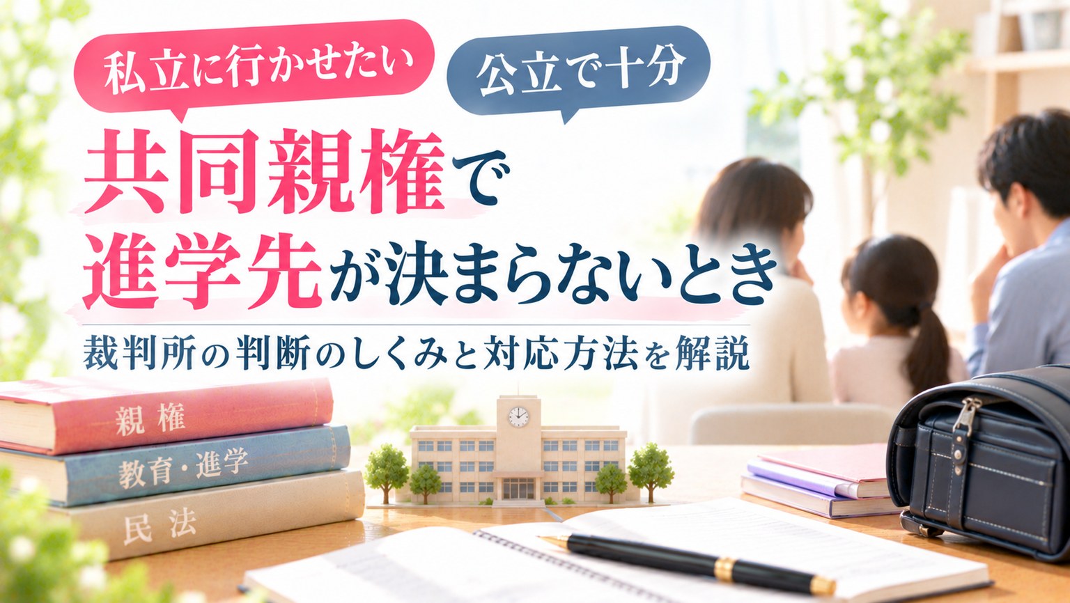 「私立に行かせたい」「公立で十分」――共同親権で進学先が決まらないとき