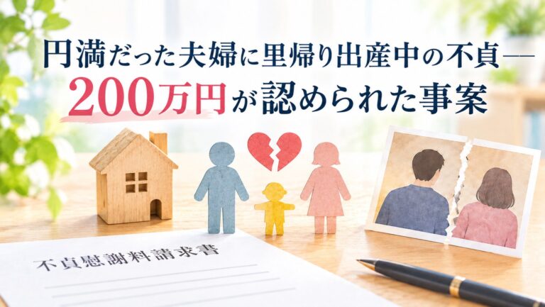 円満だった夫婦に里帰り出産中の不貞――200万円が認められた事案