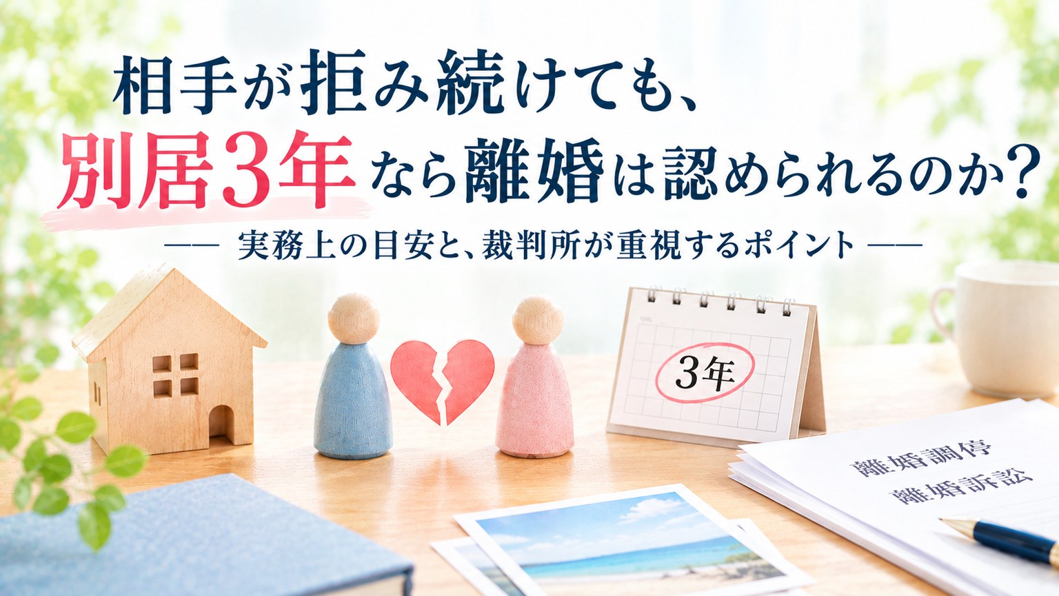 相手が拒み続けても、別居3年なら離婚は認められるのか