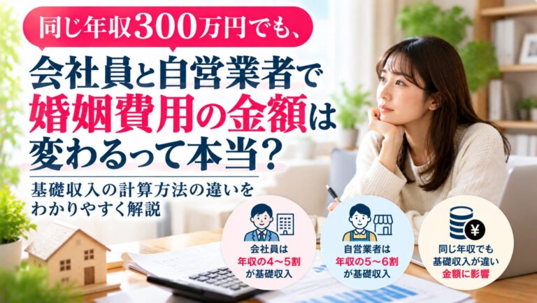 同じ年収300万円でも、会社員と自営業者で婚姻費用の金額は変わるって本当？