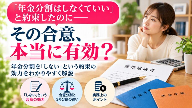 「年金分割はしなくていい」と約束したのに――その合意、本当に有効？