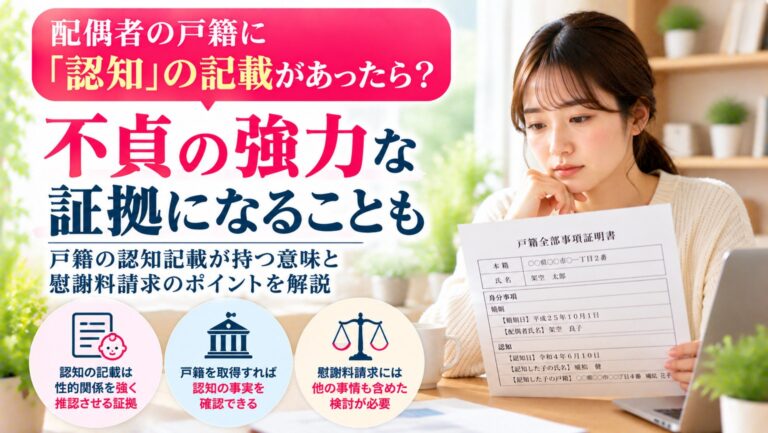 配偶者の戸籍に「認知」の記載があったら？不貞を裏付ける強力な証拠になることも