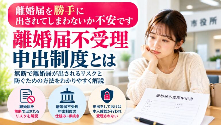 離婚届を勝手に出されてしまわないか不安です――離婚届不受理申出制度とは