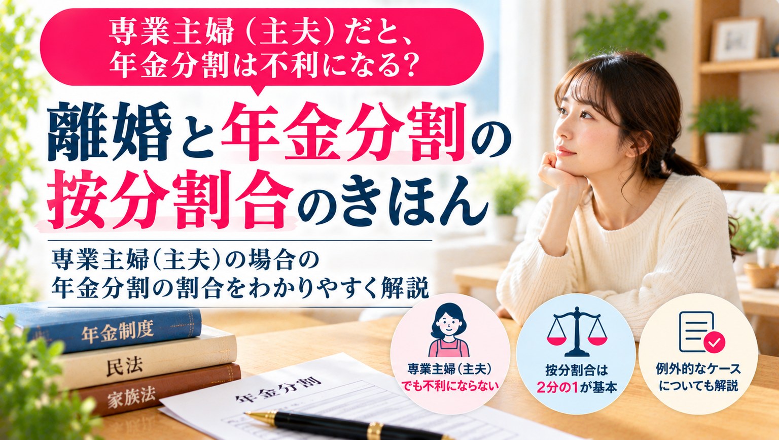 専業主婦（主夫）だと、年金分割は不利になる 按分割合のきほん