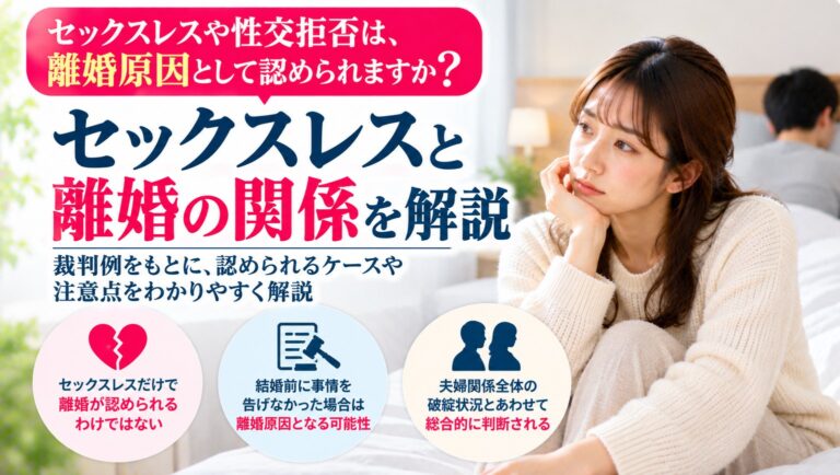 セックスレスや性交拒否は、離婚原因として認められますか