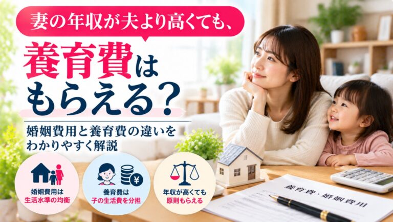 妻の年収が夫より高くても、養育費はもらえる？